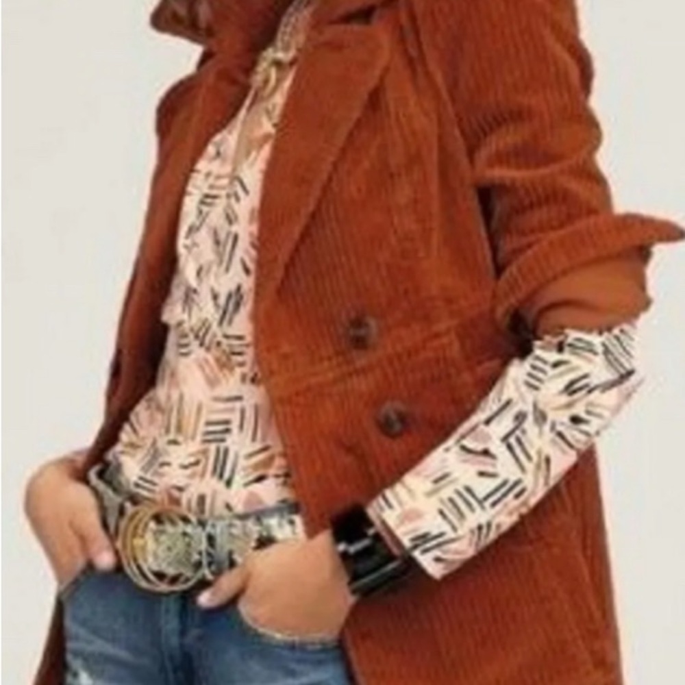 CAbi Rust Corduroy Trench Coat